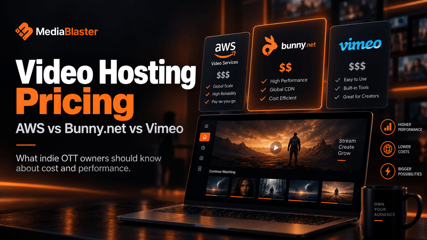 Video Hosting Pricing: AWS vs. Bunny.net vs. Vimeo